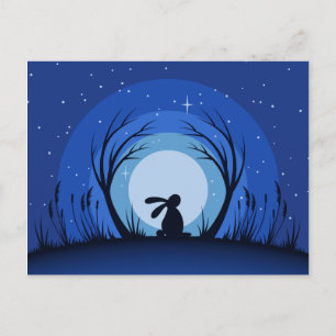 Hare, Rabbit Moonlight Silhouette ポストカード