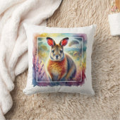 Hare Wallaby 030924AREF125 - Watercolor クッション (ブランケット)
