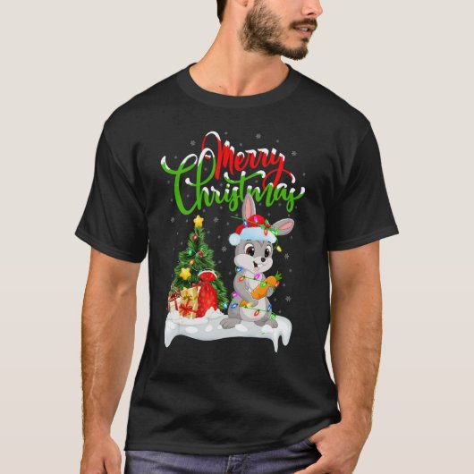 Hare Xmas Decorations Santa Hare Christmas Tシャツ (正面)