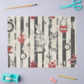 Hares Teapots Clocks Alice in Wonderland Decompage 薄葉紙 (クラフト)