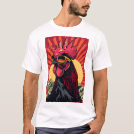 Harica Poor Rooster 2DイラストレーションTシャツ Tシャツ