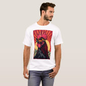Harica Poor Rooster 2DイラストレーションTシャツ Tシャツ (正面フル)