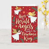 Hark The Herald Angels Sing カード (黄色い花)