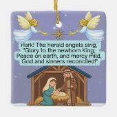 Hark The Herald Angels Sing Christmas セラミックオーナメント (正面)