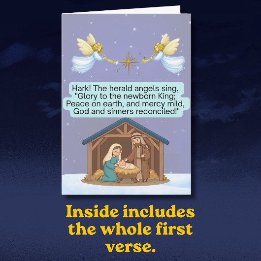  Hark The Herald Angels Sing Christmas Carol  カード