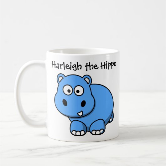 Harleigh the Hippo カスタムCartoon Children's Mug コーヒーマグカップ (左)