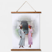 Harlem Renaissance Conversation – 1922 Watercolor  吊り下げ型タペストリー (正面)