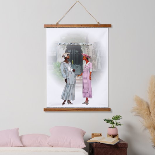 Harlem Renaissance Conversation – 1922 Watercolor  吊り下げ型タペストリー (寝室)