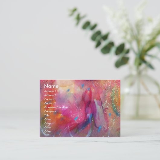 HARLEQUINとオダマキ(植物)音楽、デコール、シアターアーティスト 名刺 (スタンド正面)