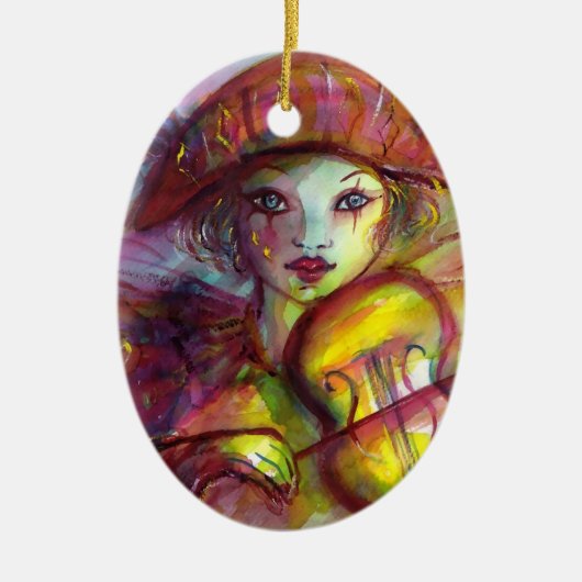 HARLEQUINのバ遊イオリンベネチアンマスカレード セラミックオーナメント (正面)