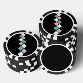 Harlequinトランプのポーカーチップ（ブラック、アクア、ピンク） ポーカーチップ