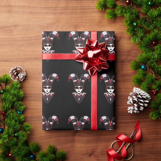 Harlequinピエロ数々のハットカラーセル ラッピングペーパー (クリスマスギフト)
