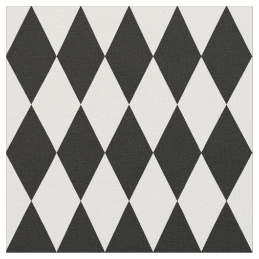 Harlequin白黒ダイヤモンドパターン ファブリック (クローズアップ)