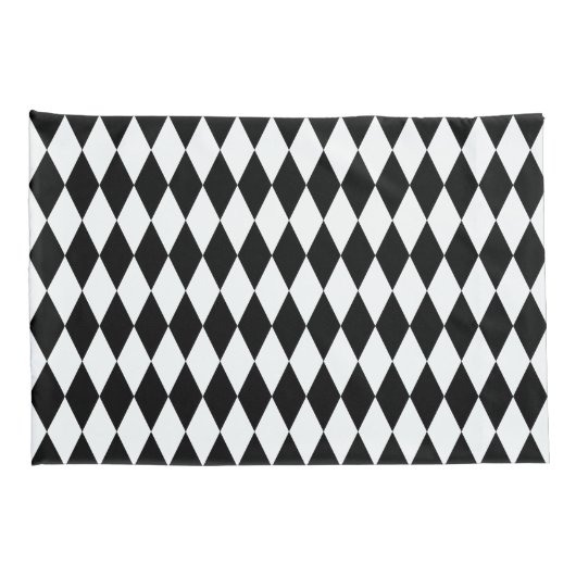 Harlequin白黒ダイヤモンドパターン 枕カバー (裏面-右)