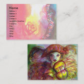 HARLEQUIN /ヴェネツィアカーニバル，劇場，レッドローズ 名刺 (正面/裏面)