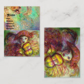 HARLEQUIN，赤い黄色の緑の青い輝き 名刺 (正面/裏面)