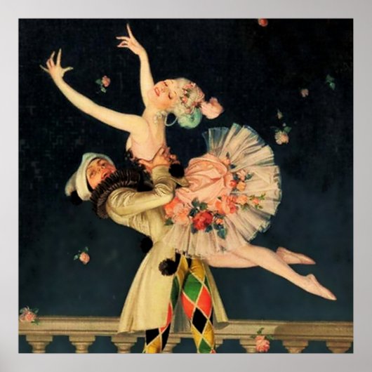 “Harlequin and Columbine” by FX Leyendecker ポスター (正面)