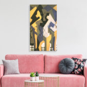 Harlequin at a Table by Juan Gris, ヴィンテージ・キュービズム キャンバスプリント (インサイチュ (リビング))