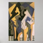 Harlequin at a Table by Juan Gris, ヴィンテージ・キュービズム ポスター (正面)