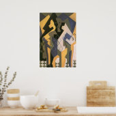 Harlequin at a Table by Juan Gris, ヴィンテージ・キュービズム ポスター (キッチン)