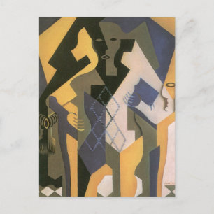 Harlequin at a Table by Juan Gris, ヴィンテージ・キュービズム ポストカード