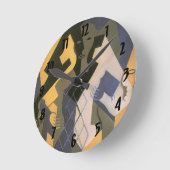 Harlequin at a Table by Juan Gris, ヴィンテージ・キュービズム ラウンド壁時計 (傾斜)