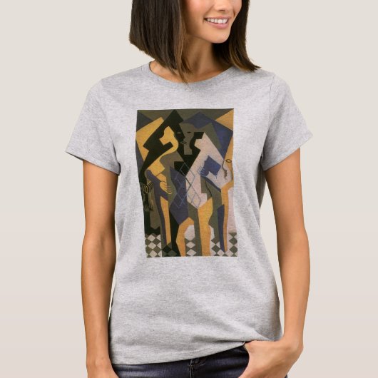 Harlequin at a Table by Juan Gris, ヴィンテージ・キュービズム Tシャツ (正面)