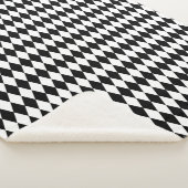 Harlequin Black and White Diamond Pattern シェルパブランケット (3/4)