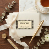 Harlequin Black Cream Text Border Address Labels ラベル