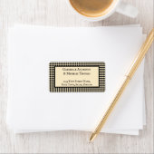 Harlequin Black Cream Text Border Address Labels ラベル (インサイチュ)