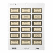 Harlequin Black Cream Text Border Address Labels ラベル (フルシート)