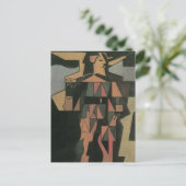Harlequin by Juan Grisヴィンテージ・キュービズム・アート ポストカード (スタンド正面)