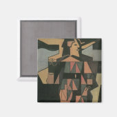 Harlequin by Juan Grisヴィンテージ・キュービズム・アート マグネット (正面/裏面)