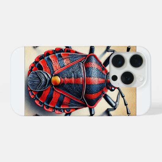 Harlequin Cabbage Bug 051124IREF203 - Watercolor iPhoneケース (裏面横)