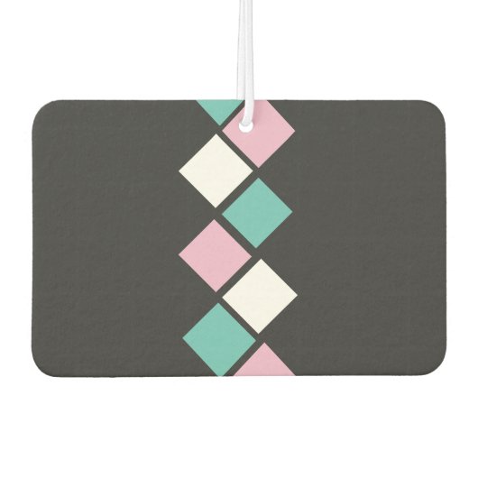 Harlequin Car Air Freshener (Black, Aqua & Pink) カーエアーフレッシュナー (正面)