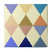 Harlequin / diamond pattern – クリームとブルー タイル (正面)