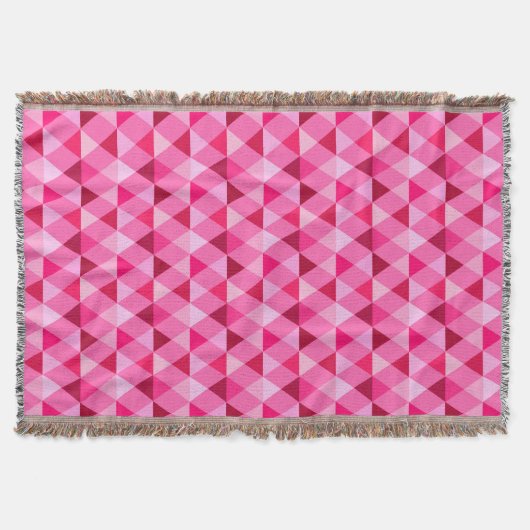 Harlequin / diamond pattern -バラピンク&ワイン スローブランケット (正面)