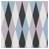 Harlequin Diamond Pattern – 青と埃の多い薄紫 ファブリック (クローズアップ)