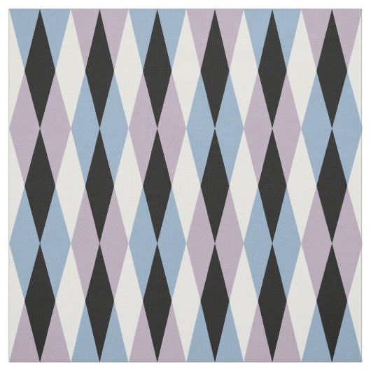 Harlequin Diamond Pattern – 青と埃の多い薄紫 ファブリック (見本)