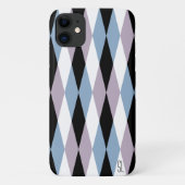 Harlequin Diamond Pattern – 青と埃の多い薄紫 Case-Mate iPhoneケース (裏面)