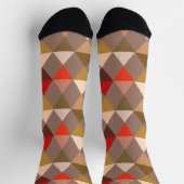 Harlequin / diamond pattern - Taupe and Red ソックス (上部)