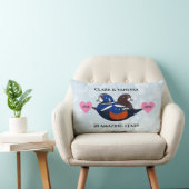 Harlequin Ducks Lovebirds Any Anniversary Year ランバークッション (椅子)