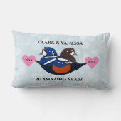 Harlequin Ducks Lovebirds Any Anniversary Year ランバークッション (裏面)