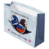 Harlequin Ducks Lovebirds Any Anniversary Year ラージペーパーバッグ (裏面アングル)