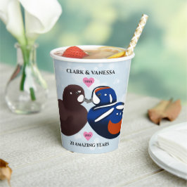 Harlequin Ducks Lovebirds Any Year Anniversary 紙コップ