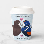 Harlequin Ducks Lovebirds Any Year Anniversary 紙コップ (裏面)