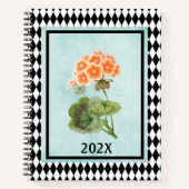 Harlequin Framed Geranium Botanical Garden Bullet ノートブック (正面)