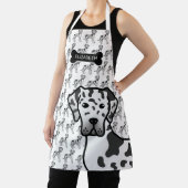 Harlequin Great Daneかわいい漫画の犬と名前 エプロン (インサイチュ)
