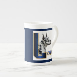 Harlequin Great Dane Art Gives ボーンチャイナマグカップ