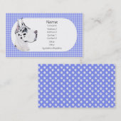 Harlequin Great Dane Blue Check名刺 名刺 (正面/裏面)